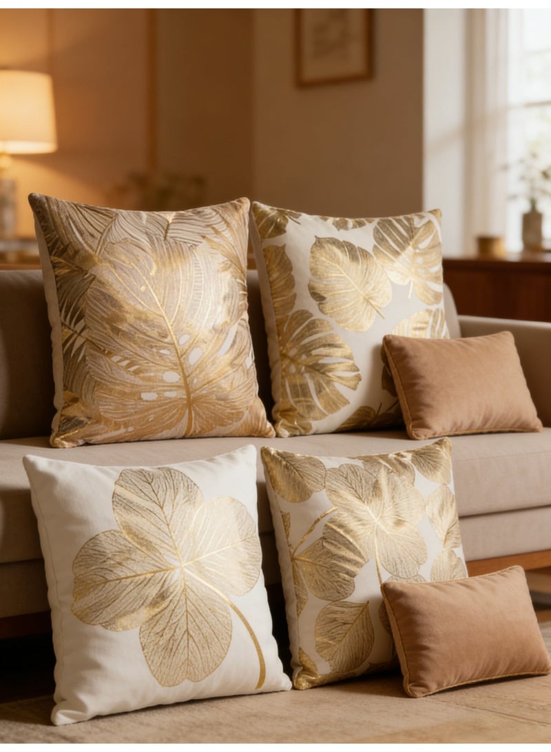 4-Piece 45 × 45 cm (18 × 18 Inch) Modern Decorative Cushion Cover Set | Sofa Pillow Covers for Living Room, Car & Bed - Image 4